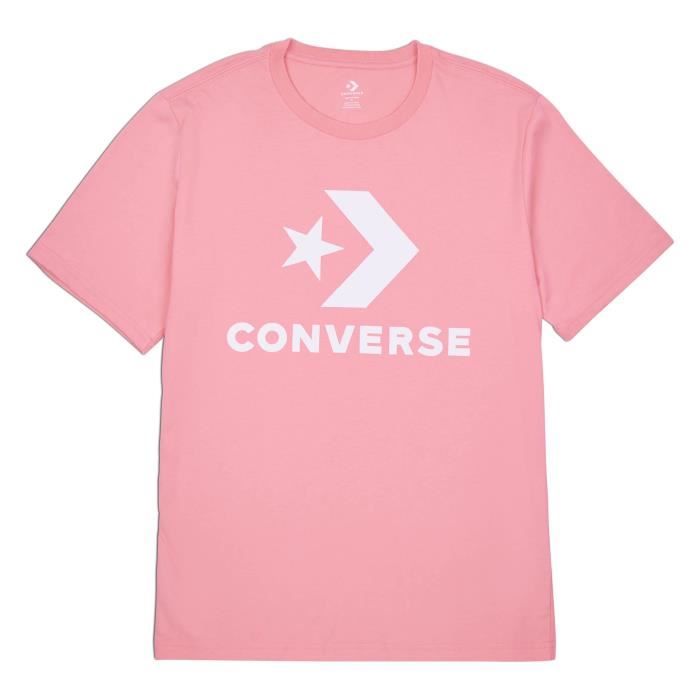 T SHIRT CONVERSE 10025458 POUR FEMME ROSE Rosa Cdiscount Sport