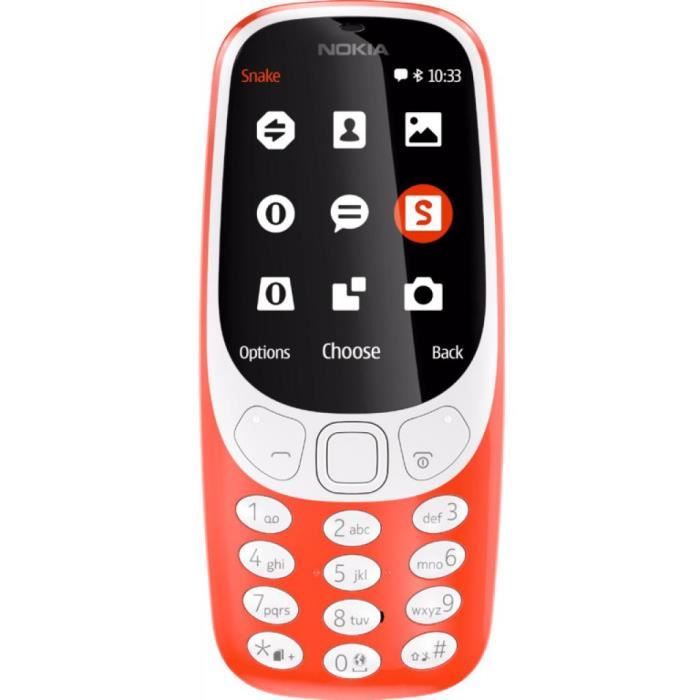 Vente Téléphone portable Nokia 3310, Barre, Double SIM, 6,1 cm (2.4"), 2 MP, 1200 mAh, Noir, Gris, Rouge pas cher Vente Téléphone portable Nokia 3310, Barre, Double SIM, 6,1 cm (2.4"), 2 MP, 1200 mAh, Noir, Gris, Rouge pas cher