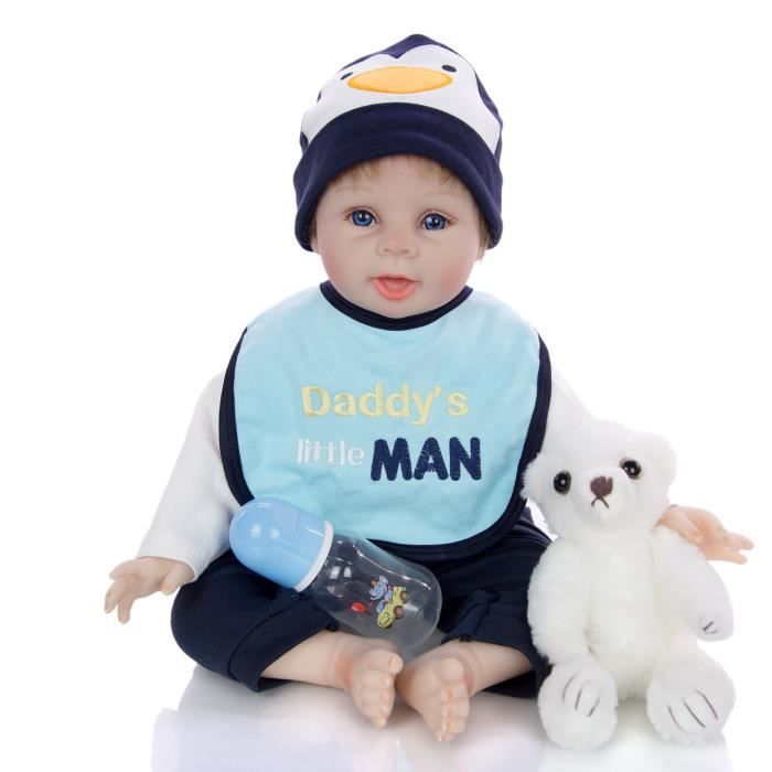 Rumocovo Poupee Bebe Reborn En Silicone Pour Bebe Garcon Realiste 55 Cm Compagnon De Jeu Pour Enfants Poupees En Peluche Cdiscount Jeux Jouets