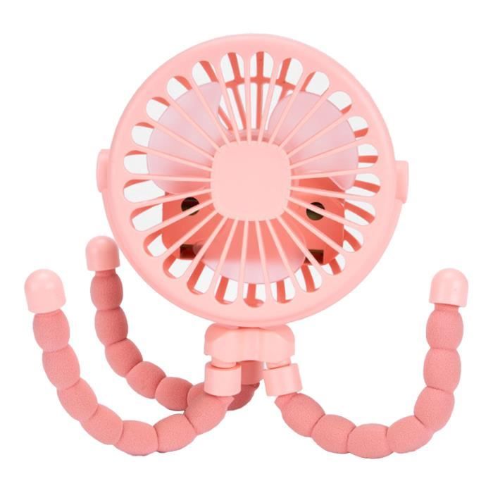 Ventilateur de poussette - SALUTUYA - Trépied flexible - Rose - Chargement USB - Silencieux - Salutuya