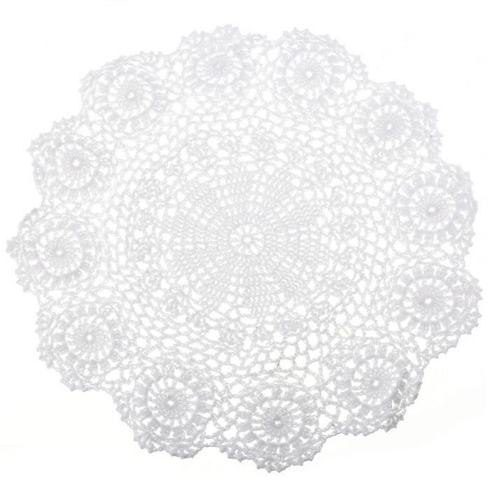 Napperon Rectangulaire Coton Dentelle 40,6 X 58,4 Cm Blanc - Fait Main Élégant