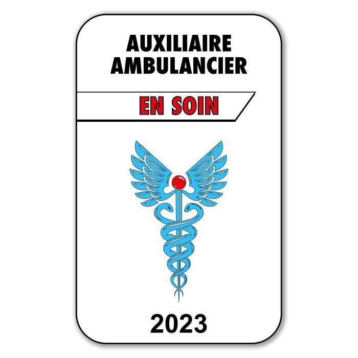 Adhésif Insigne Ambulancier Pare-brise Caducée Croix - Ambu Promo