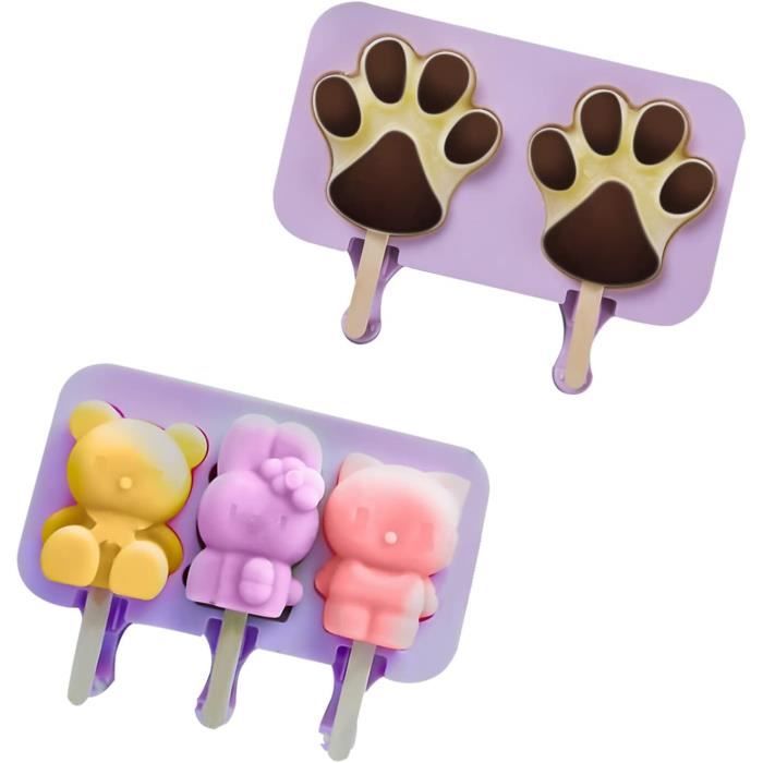 Kit 2 Moules à Sucettes En Silicone Rose + 48 Bâtonnets - Pour Chocolat, Bonbons, Glaçons - Sécurité Four Et Micro-ondes