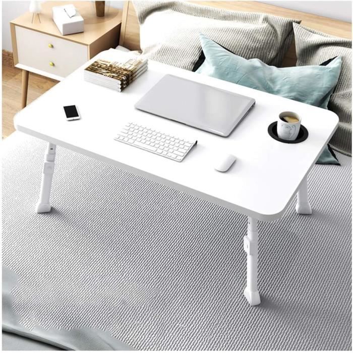 Akozon Table d'ordinateur portable Table de lecture latérale de lit de bureau de support d