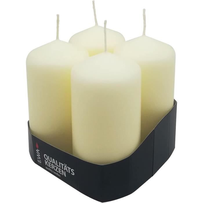 Lot De 2 Bougies Pilier Rouge Foncé 4x12 Pouces - Sans Parfum, Sans Goutte, Pour Décoration Noël/mariage