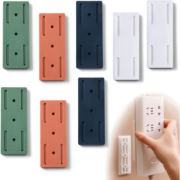 Attache Universelle Pour Multiprise ALGAM - 4 Niveaux De Serrage, Noir - Fixation Sans Vis Partout