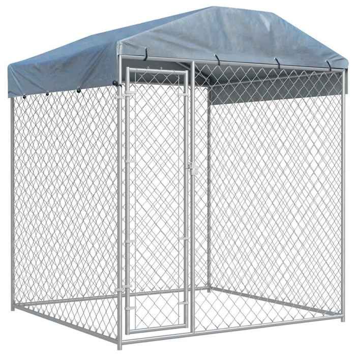 vidaXL Chenil Acier Galvanisé 193x193x225 cm