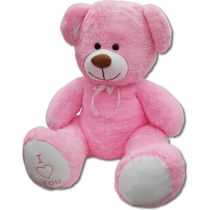 Grand nounours rose nounours I Love You 160cm Cdiscount Jeux Jouets