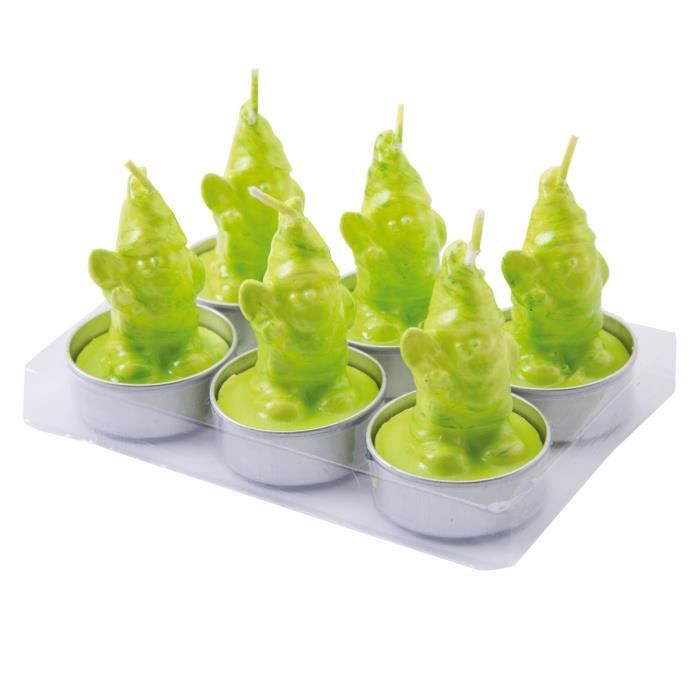 Lot De 6 Bougies Chauffe Plat Nain De Jardin Vert Achat Vente