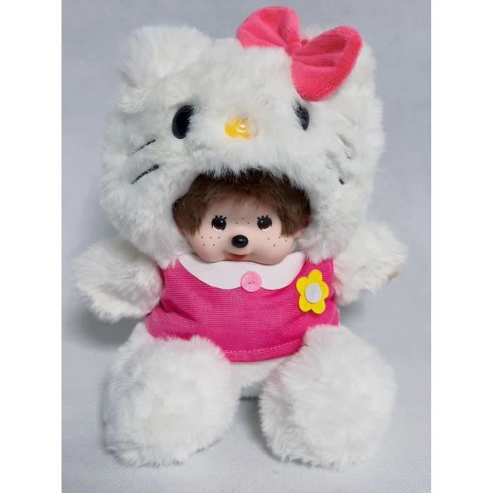 Peluche Monchhichi Hello Kitty XIAOHUOLONG Blanc Rouge 20cm Cdiscount Jeux Jouets