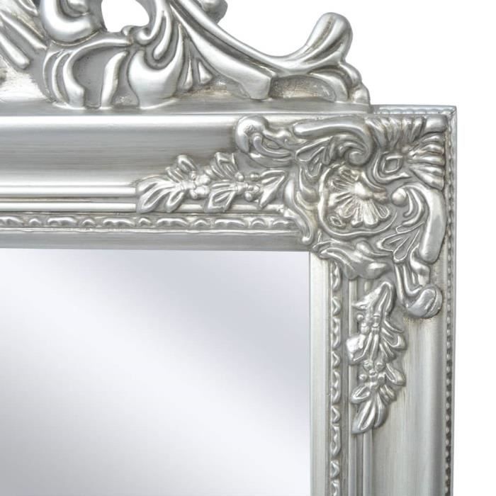 Zerodis Miroir sur pied Style baroque 160 x 40 cm Argenté HB042