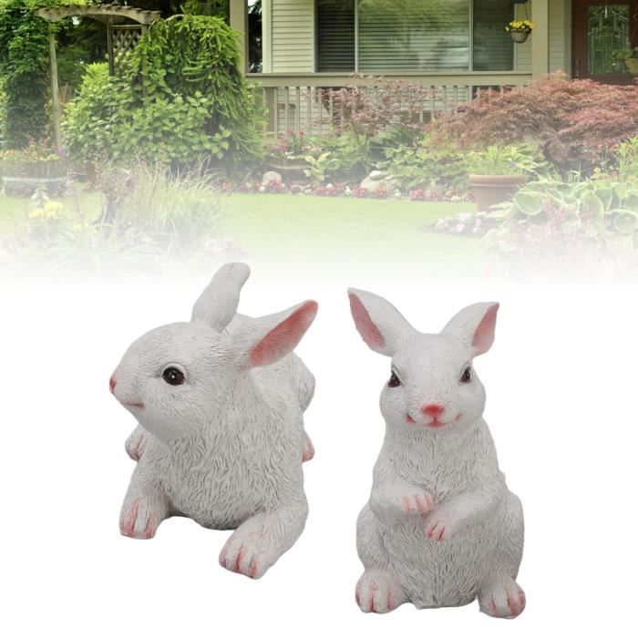 Lot de 2 figurines de lapins de Pâques - Mini figurines de Pâques