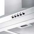 CIARRA Hotte Inox 90cm - 550 m³/h - LED Eclairage - 3 Vitesses - Recyclage/Evacuation - Hotte de Cuisine Murale-1