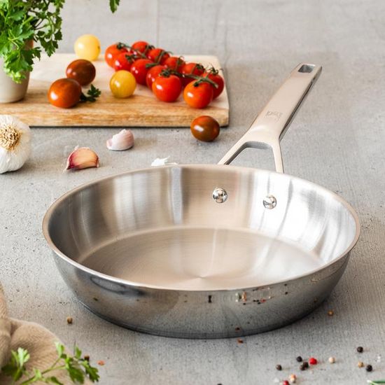 Poêle Profonde BRA Signature 24cm - Inox 18/10, Induction, Sans Antiadhésif