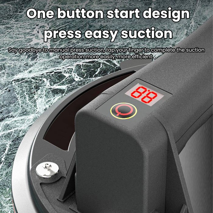 Ventouse Carrelage Electrique, 8" Ventouse Vitre Avec Écran LCD, Batterie 3000 MAh, Valise Portable, Industriel à Ventouses En Verre Pour Soulever De Vitre,Carrelage,Meubles, Charge 270 KG (1 Pièce