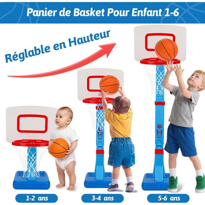 Panier De Basket 2 En 1 Extérieur/Intérieur Pour Enfants - Avec Cible Fléchettes, Ballon Et Pompe - 3