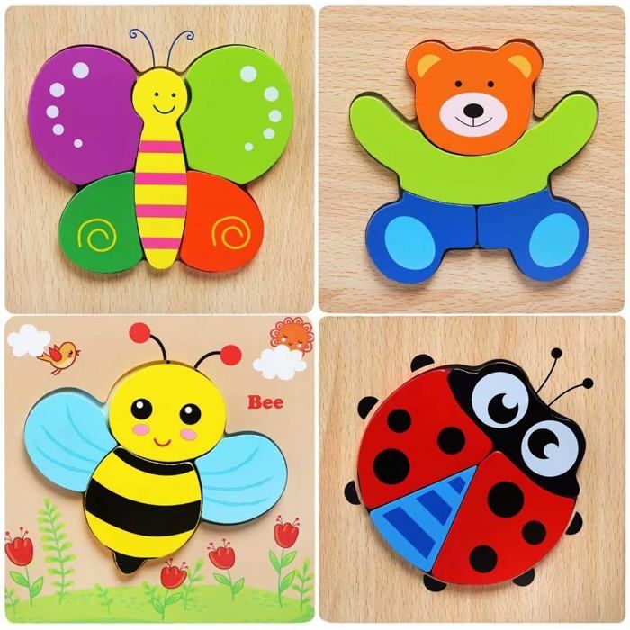 Puzzles en bois pour enfants de 1 à 3 ans, garçons et filles, jouet ...