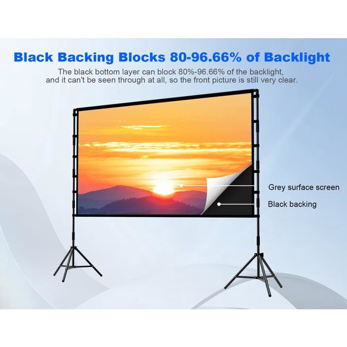 Back Project Screen Projection Screen And Stand, Black Projector Screen With Stand ...