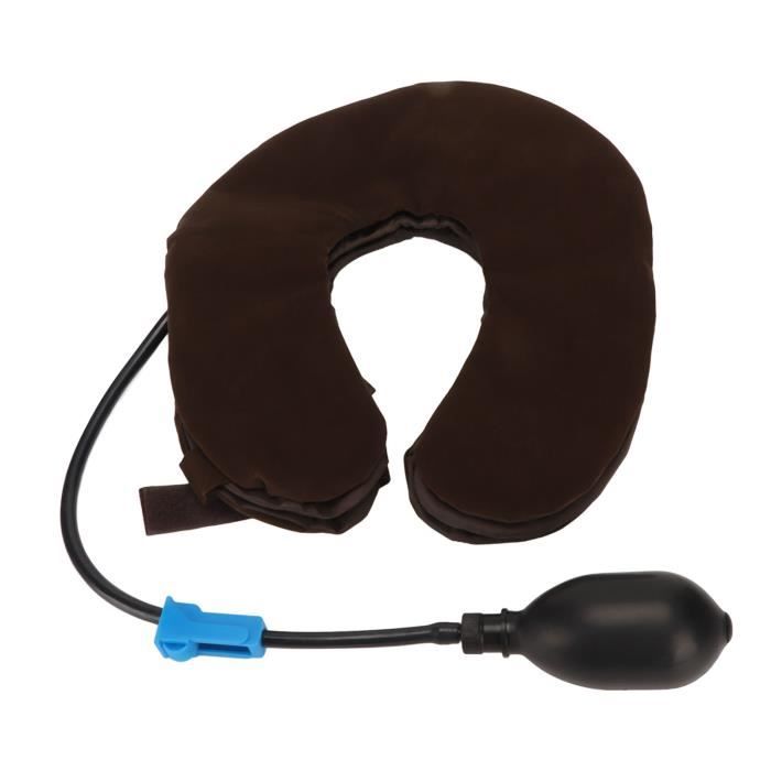 Appareil De Traction Cervicale Gonflable – Soulagement Douleur Cou, Nuque – 3D, Portable Avec Pompe à Air – Noir - 3
