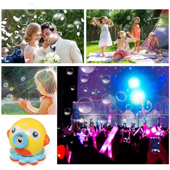Machine à Bulles Tournesol – 5000-10000 Bulles/min, Lumière LED, Tête Qui Bouge – Rechargeable, Intérieur/extérieur – Cadeau Enfant