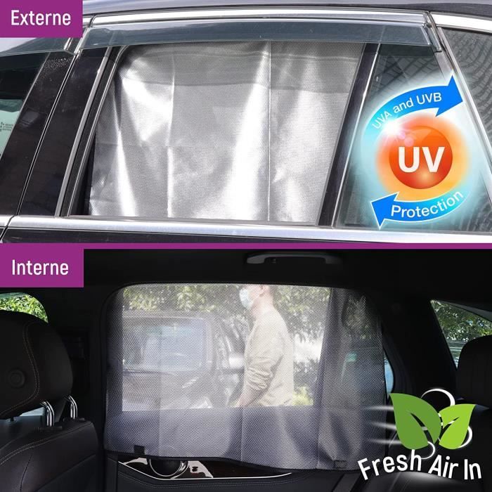 Lot De 2 Pare-soleil Voiture Avec Ventouses - 44x36 Cm - Protection UV Et Chaleur Pour Bébé/enfant - Universel
