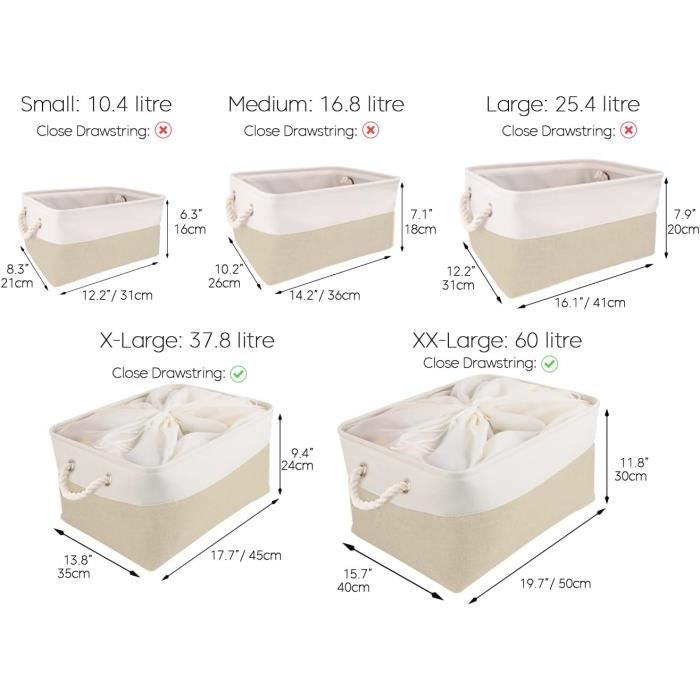 Lot De 4 Petits Paniers De Rangement Suspendus – Jute, Pliables, Pour Cosmétiques, Clés…