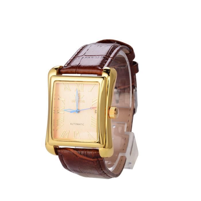 Montre rectangulaire homme clearance luxe