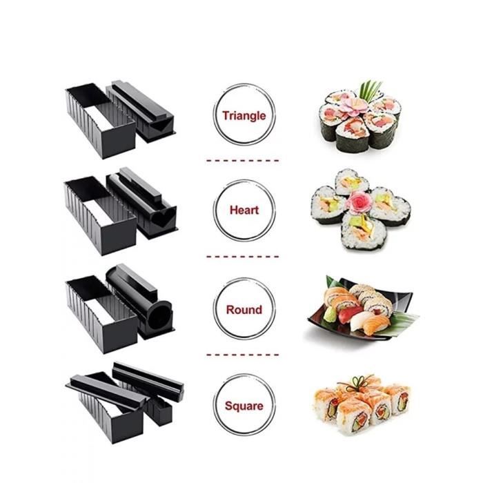 Sushi kit Moule de Riz Ensemble pour Rouleau de Sushi 10pcs Noir - Cdiscount  Maison