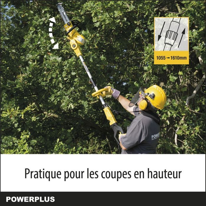 Elagueuse électrique POWERPLUS POWXG1032 - 900W - sur perche extensible -  Guide de 30cm + Tête inclinable - Cdiscount Jardin
