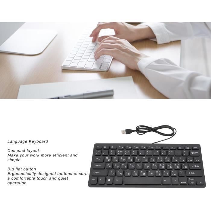 Lot De 6 Autocollants Pour Touches De Clavier - Lettres Anglaises, Noir Mat, PVC - Pour Ordinateur Portable Et Bureau - 2