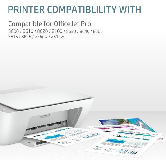 Lot Cartouches Compatibles HP 950XL Noir & 951XL Couleur - Haute Capacité Pour Imprimantes Officejet Pro