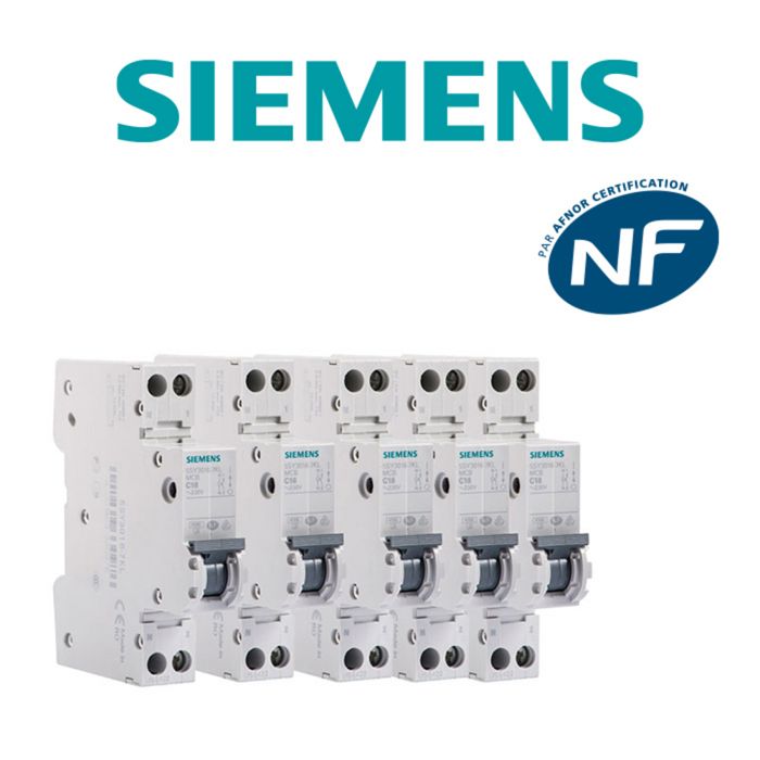 Lot De 5 Disjoncteurs 1P+N 16A Courbe C – Siemens Protection Électrique Fiable Pour Maison Installation