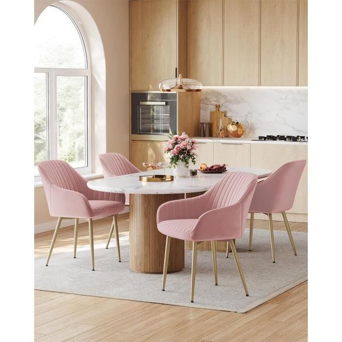 WOLTU Chaise Salle à Manger, Lot de 2, Chaise Salon en Velours Rembourrée, Structure Métallique WOLTU Chaise Salle à Manger, Lot de 2, Chaise Salon en Velours Rembourrée, Structure Métallique