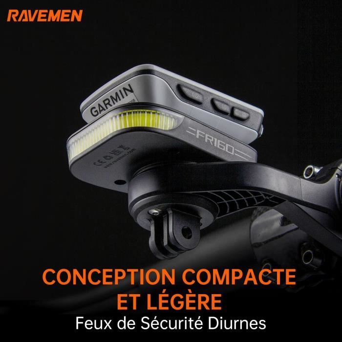 RAVEMEN FR160 Eclairage Avant Velo Compatible avec Garmin Wahoo Compteurs Velo Phares de velo de visibilite laterale 6 Modes Fe19 Cdiscount Sport