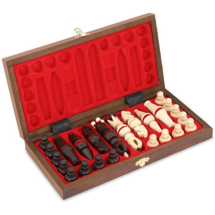 Jeu D’échecs Portable En Rouleau – Plateau 34x34 Cm, Pièces Plastique Avec Velours – Voyage, Plage, Maison – Cadeau Pour Toute La Famille