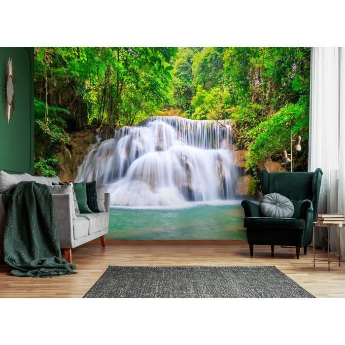 Papier Peint Intissé Cascade Paysage Nature 254x184 cm Spa Chute d'eau ...