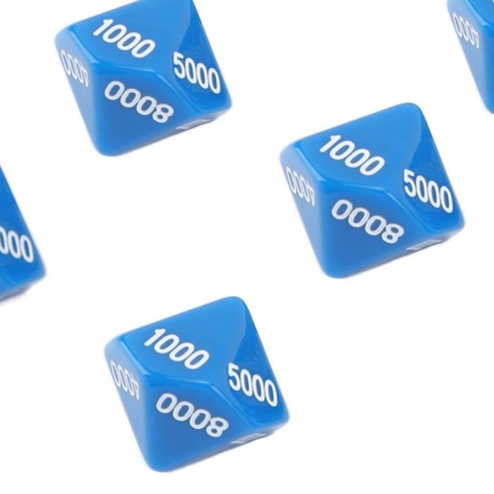 Lot De 10 Dés D6 à Six Faces – Acrylique Bleu – 16 Mm – Pour Jeux TRPG – Idéal Pour Passionnés