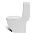 6829 Toilette en céramique Écoulement d'eau à l'arrière -Pack WC Toilette Complet- WC Cuvette WC à Poser en Céramique Salle de Bain-2