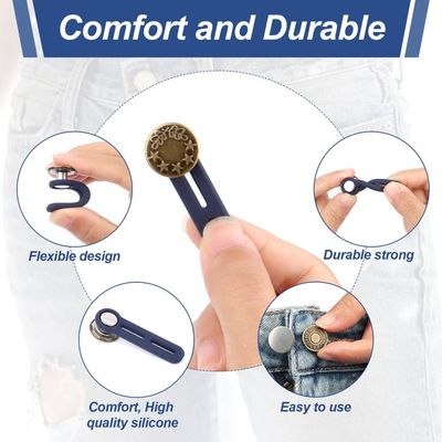 12 Rallonges De Bouton Pour Jeans - Extension De Taille Pantalon - SODIAL - Neuf