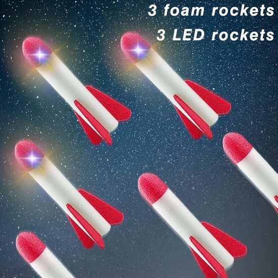 KARELLS Fusée Jouet à Pédale – Kit Lanceur Avec 3 Fusées En Mousse, Pour Enfant 3-12 Ans