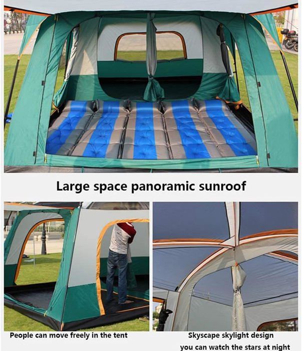 Chihee Tente 3 Personnes 4 Saisons - Double Couche, Imperméable, Coupe-Vent, Vestibule XXL, Tente Dôme Camping Plage Randonnée