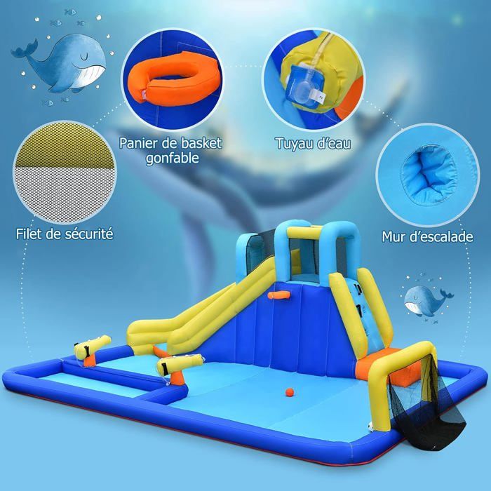 Château gonflable - DRIPEX - Parc aquatique multifonction - Toboggans - Trampoline - Pistolets à Château gonflable - DRIPEX - Parc aquatique multifonction - Toboggans - Trampoline - Pistolets à