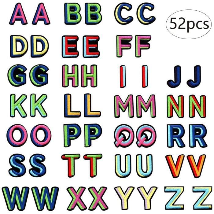 Patchs Thermocollants Lettres Noires 11.45 Cm - Pour Personnaliser Vêtements, Sacs, Casquettes