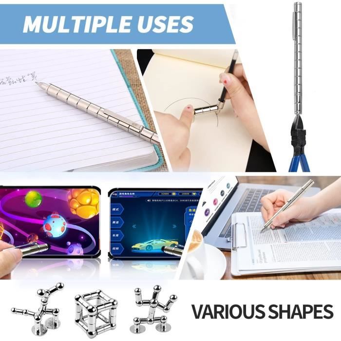 Stylo Magnétique Anti-stress - Avec Billes Et Anneaux, Rechargeable - Gadget Insolite Pour Bureau, Cadeau Homme/femme