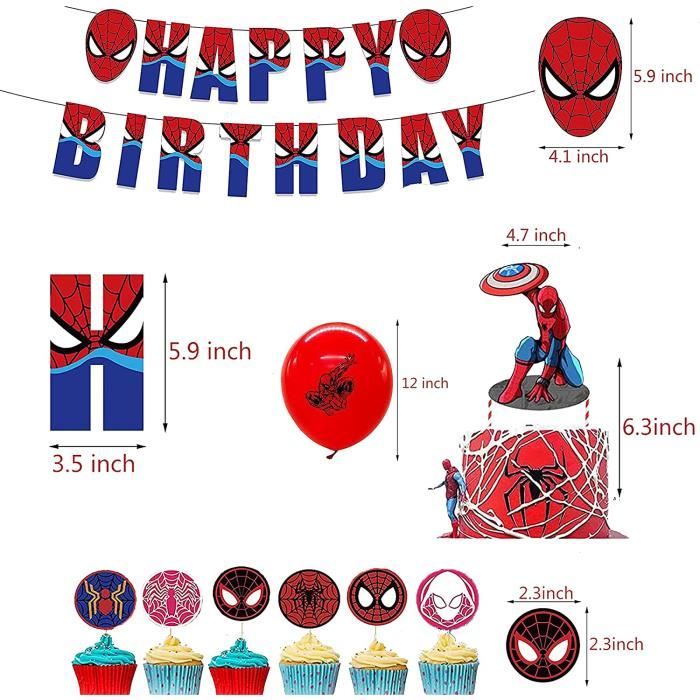 Décorations d'Anniversaire Spiderman Ballons Joyeux Anniversaire Bannière  Toile de Fond Anniversaire pour Enfants Super [488] - Cdiscount Maison