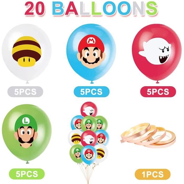 Décorations Ballons d'Anniversaire Mario Bros pour Enfants Ballons Super  Mario Aluminium Ballons Décoration de Bannière Super M A436 - Cdiscount  Maison