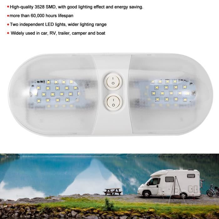 Dome Light, plafonnier LED, 12V 800lm voiture dôme toit lumière LED  plafonnier ovale pour voiture RV remorque camping-car bateau - Cdiscount  Maison