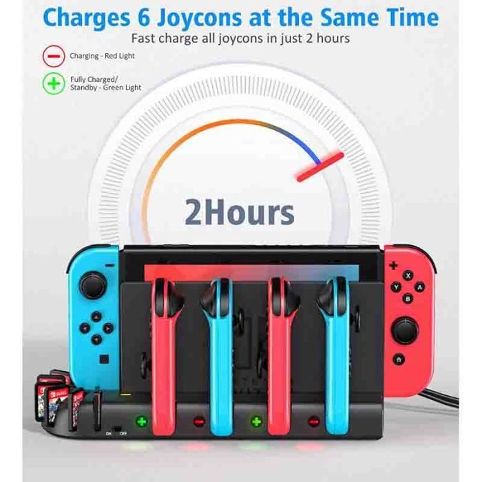 OIVO Chargeur Manette pour Nintendo Switch, Chargeur Joycon Switch avec 8  Emplacements de Jeux, Chargeur Switch