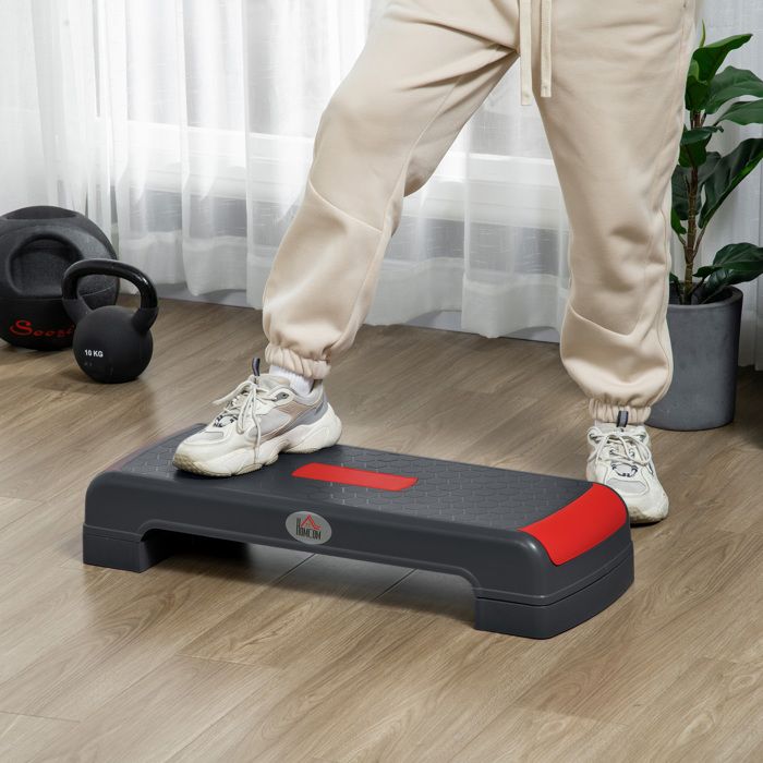 Step D'Aérobic Physionics Hauteur Réglable 3 Niveaux - Antidérapant Charge 200kg 68x28cm