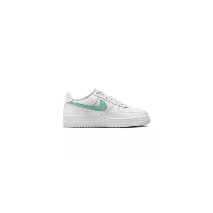 Basket Nike AIR FORCE 1 Junior Fille Blanc Vert Cuir Lacets Green Cdiscount Chaussures